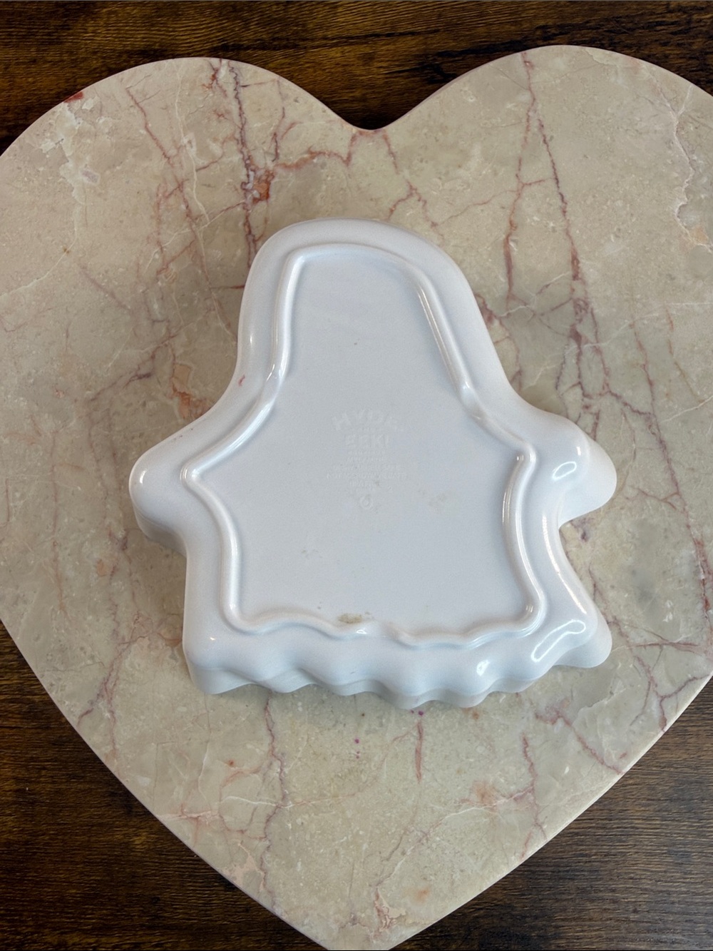 White Ghost Candy Dish with Orange Eyes - Picture 2 of 6